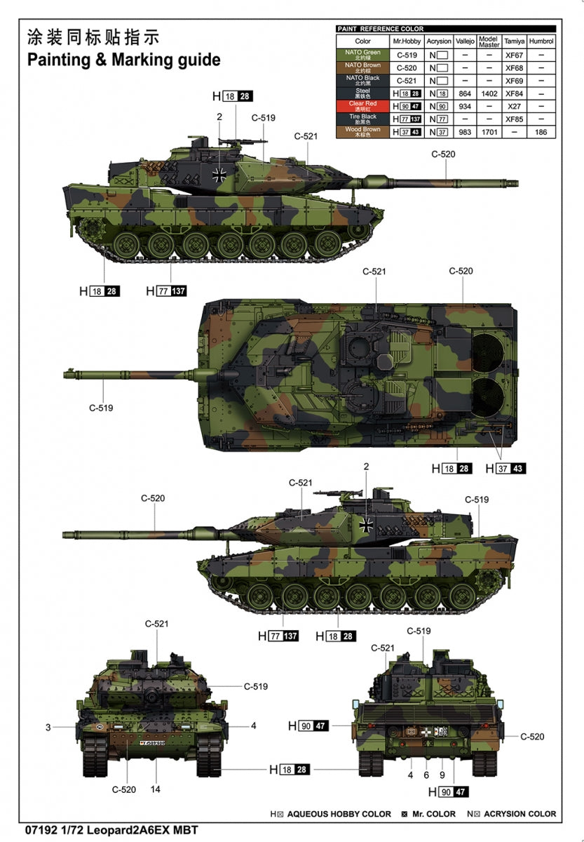 Trumpeter 07192 Leopard2A6EX MBT 1/72 – imagen 4
