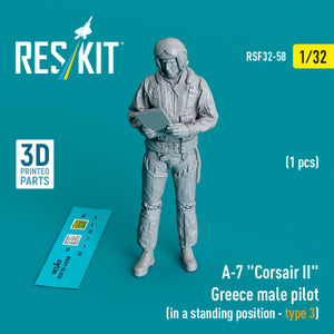 RESKIT RSF32-0058 A-7 "Corsair II" Greece male pilot (in a standing position - type 3) (1 pcs) (3D Printed) 1/32