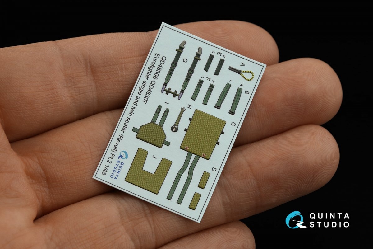 Quinta Studio QD48306 Eurofighter single seater 3D-Printed &amp;amp; coloured Interior on decal paper (Revell) 1/48 – immagine 3