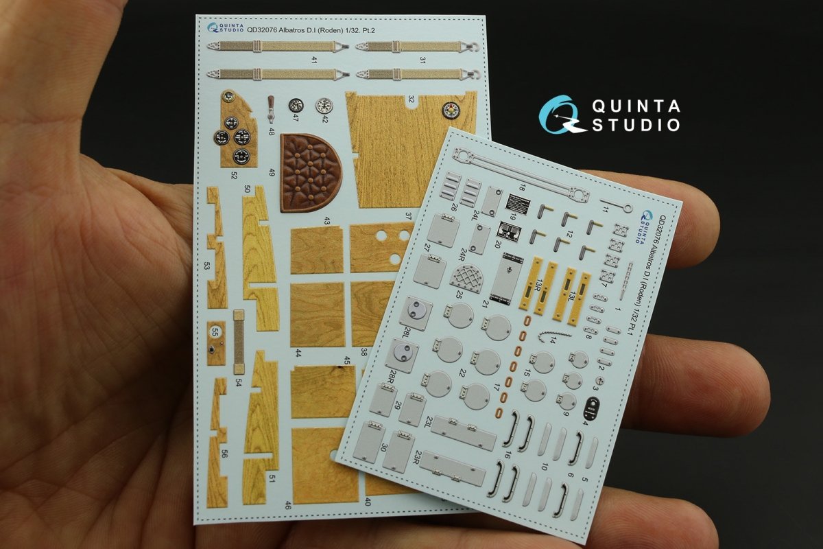 Quinta Studio QD32076 Albatros D.I 3D-Printed &amp;amp; coloured Interior on decal paper (for Roden kit) 1/32 – imagen 2