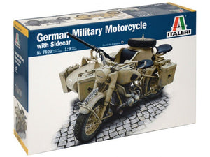 Italeri 7403 German Military Motorcycle with side car 1/9