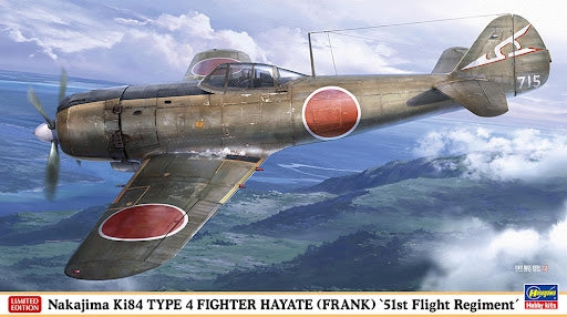 Hasegawa 07534 Nakajima Ki84 Type 4 Fighter Hayate (Frank) "51st Flight Regiment" 1/48