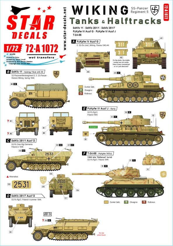 Star Decals 72-A1072 Viking n° 3. Échelle 1/72