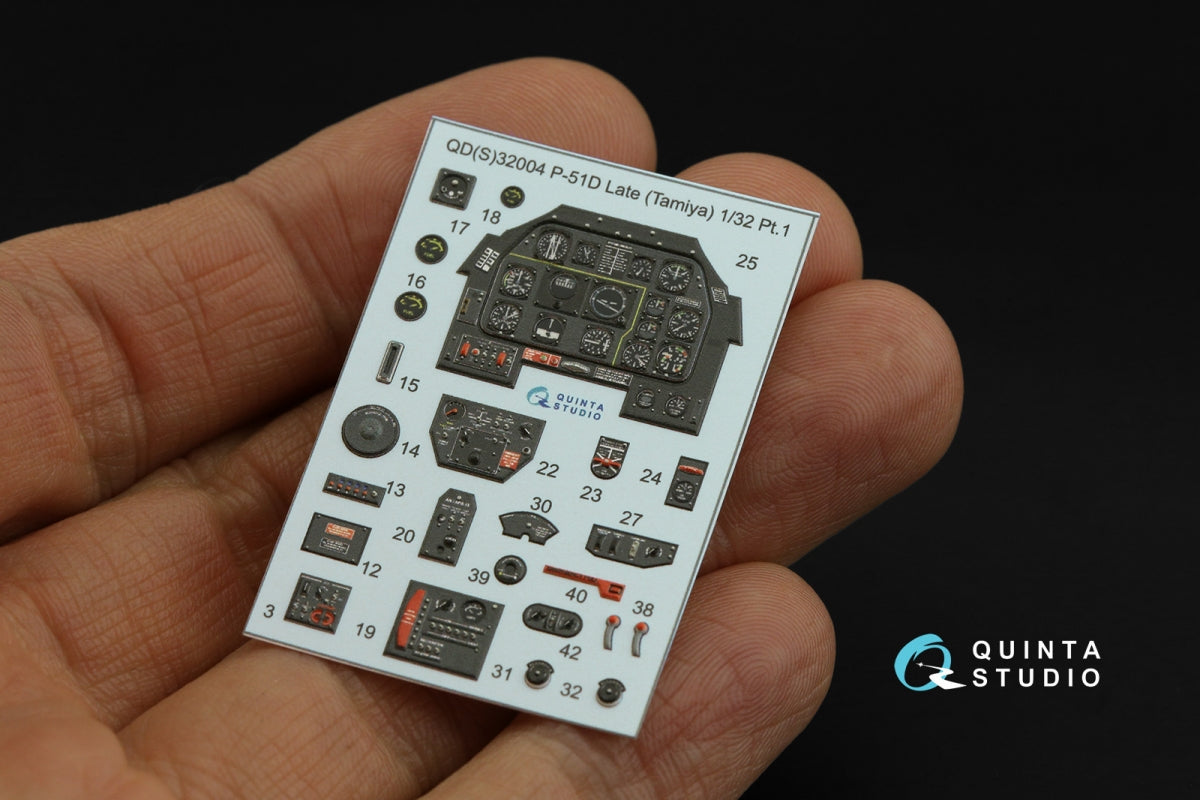 Quinta Studio QDS-32004 P-51D (Late) 3D-Printed coloured Interior on decal paper (Tamiya) (small version) 1/32 – imagen 4