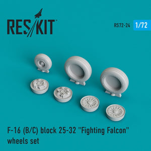 RESKIT RS72-0024 F-16 (B,C) BLOCK 25-32 &amp;quot;FIGHTING FALCON&amp;quot; WHEELS SET 1/72