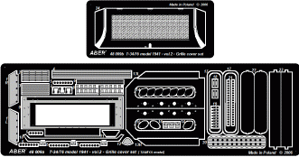 Aber 48009 Russian medium tank T-34/76 1941 model - vol. 2 - additional set - grille cover 1/48 – immagine 4