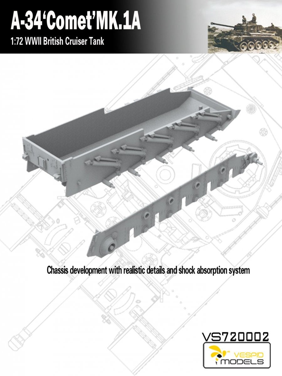 Vespid Models VS720002 A-34 &amp;#39;Comet&amp;#39; MK.1A British Cruiser Tank 1/72 – imagen 5
