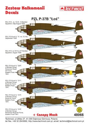 Techmod 48066 - PZL-37 Łoś 1/48 – immagine 2