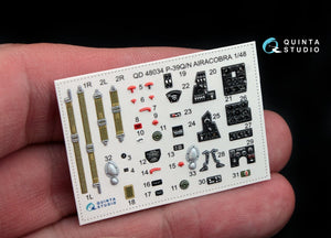 Quinta Studio QD48034 P-39Q/N 3D-Printed &amp;amp; coloured Interior on decal paper (for Hasegawa kit) 1/48 – imagen 3
