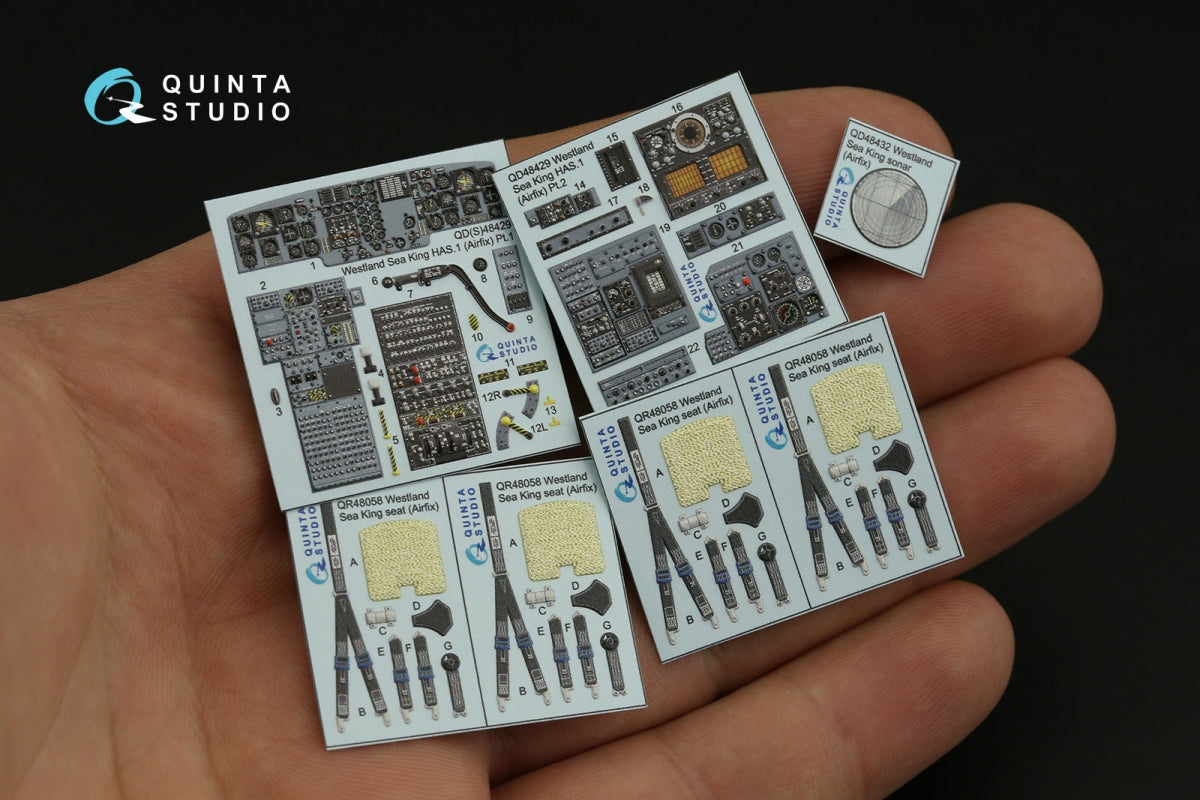 Quinta Studio QD48429 Westland Sea King HAS.1 3D-Printed &amp;amp; coloured Interior on decal paper (Airfix) 1/48 – imagen 3