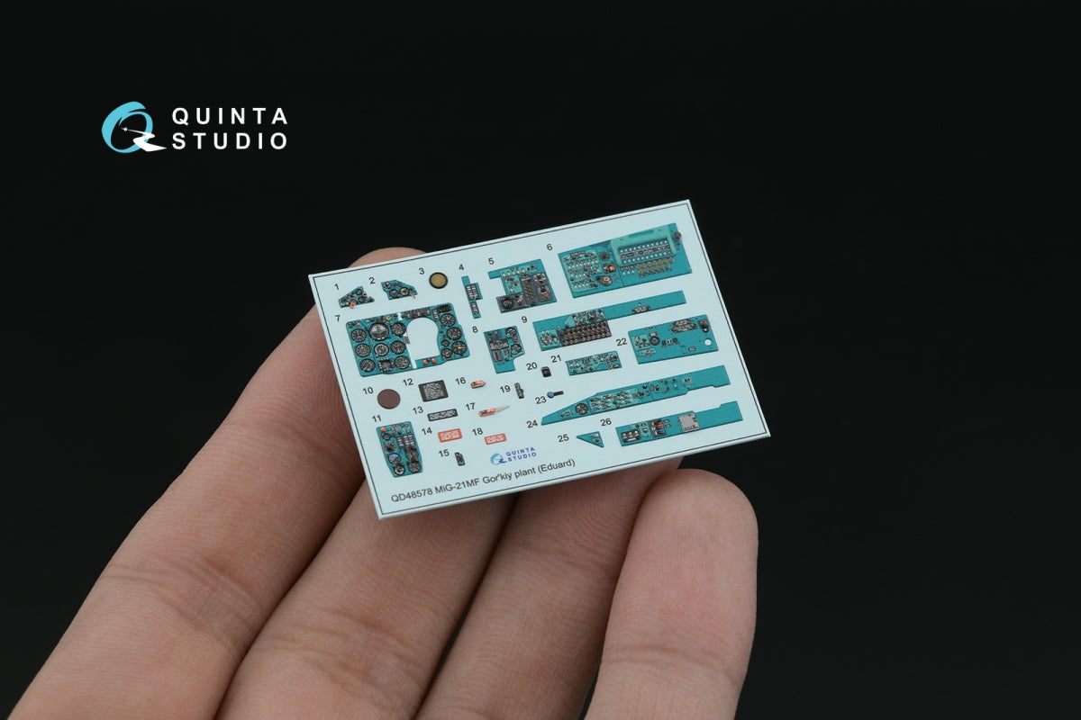 Quinta Studio QD+48578 MiG-21MF Fishbed-J (Gorkiy plant) 3D-Printed &amp;amp; coloured Interior on decal paper (Eduard) (with 3D-printed resin parts) 1/48 – zdjęcie 8