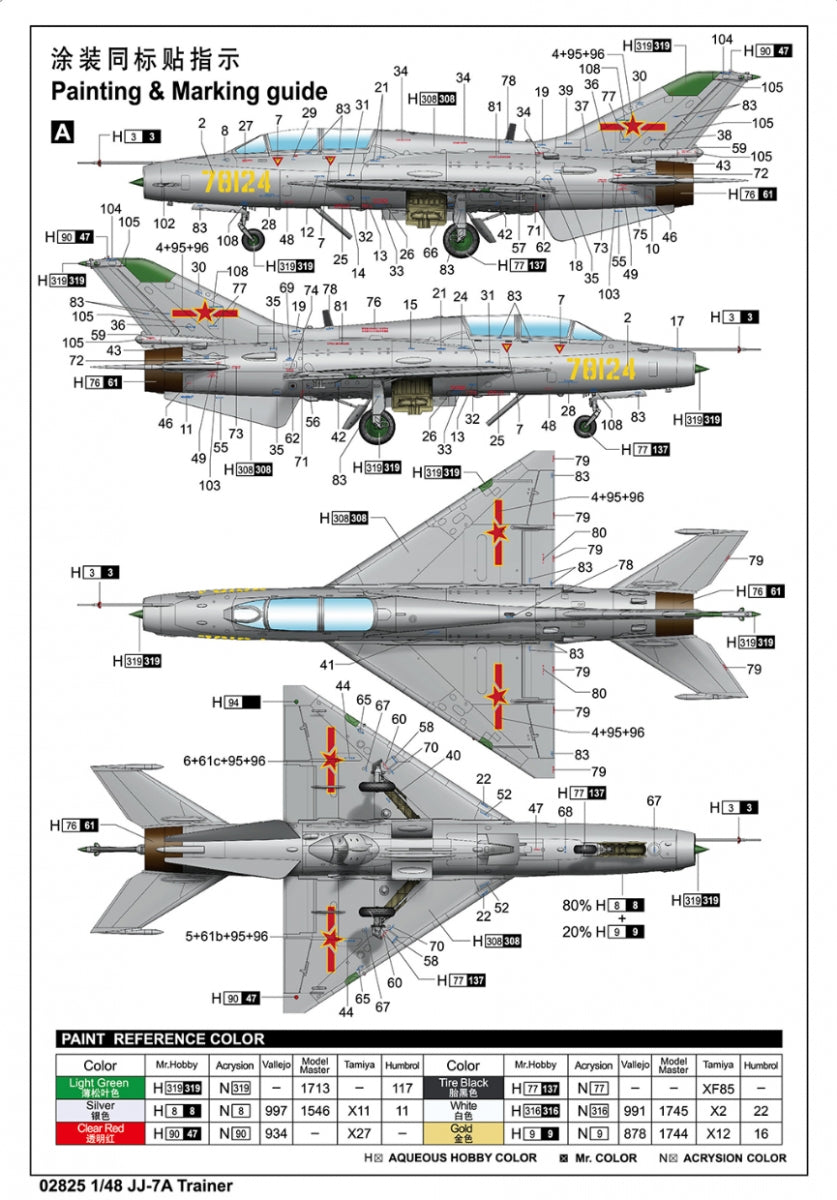 Trumpeter 02825 JJ-7A Trainer 1/48 – imagen 5