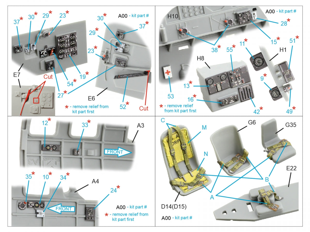 Quinta Studio QD48561 Boeing B-17G 3D-Printed &amp;amp; coloured Interior on decal paper (HK models) 1/48 – Bild 8