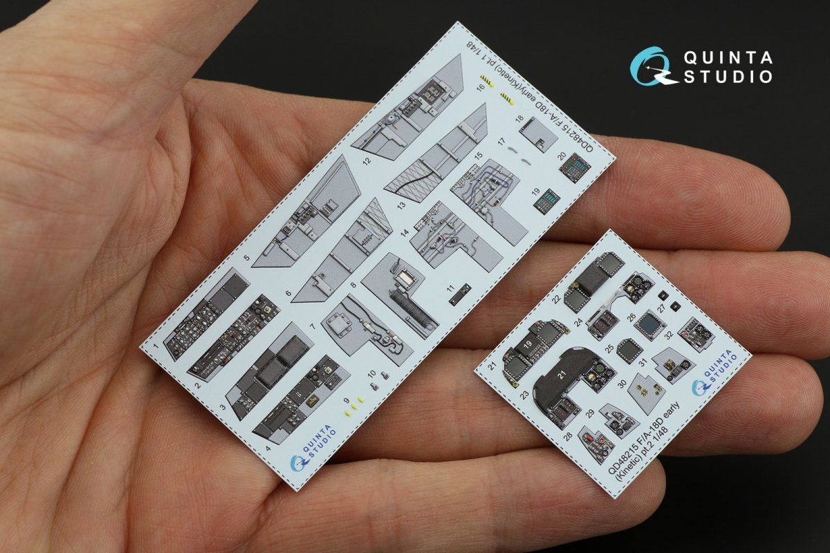 Quinta Studio QD48215 F/A-18D Early 3D-Printed &amp;amp; coloured Interior on decal paper (Kinetic) 1/48 – Bild 7