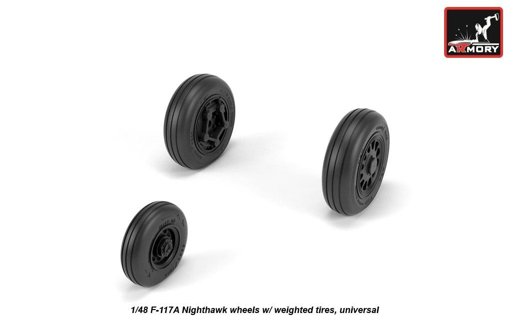 Armory Models AW48322 F-117A Nighthawk wheels w/ weighted tyres 1/48 – imagen 4