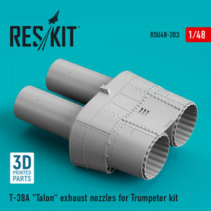 TUYAUX D&amp;#39;ÉCHAPPEMENT RESKIT RSU48-0203 T-38A « TALON » POUR MAQUETTE TRUMPETER (IMPRIMÉS EN 3D) 1/48