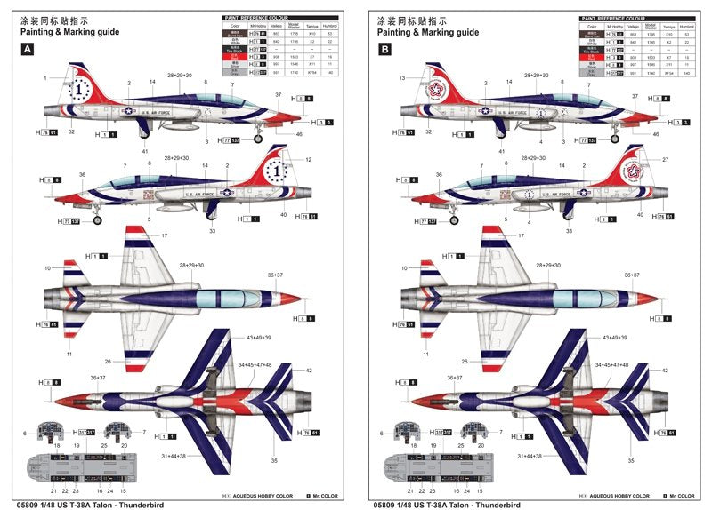 Trumpeter 05809 US T-38A Talon - Thunderbird 1/48 – immagine 9