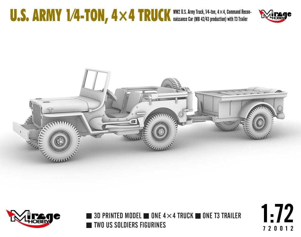 Mirage Hobby 720012 Camion 4x4 de l&amp;#39;armée américaine, 1/4 de tonne, échelle 1/72  – image 5