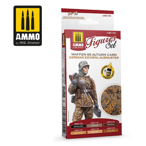 AMMO of Mig Jimenez 7041 WAFFEN SS Autumn Camo. German Einchenlaubmuster Set 6x17ml