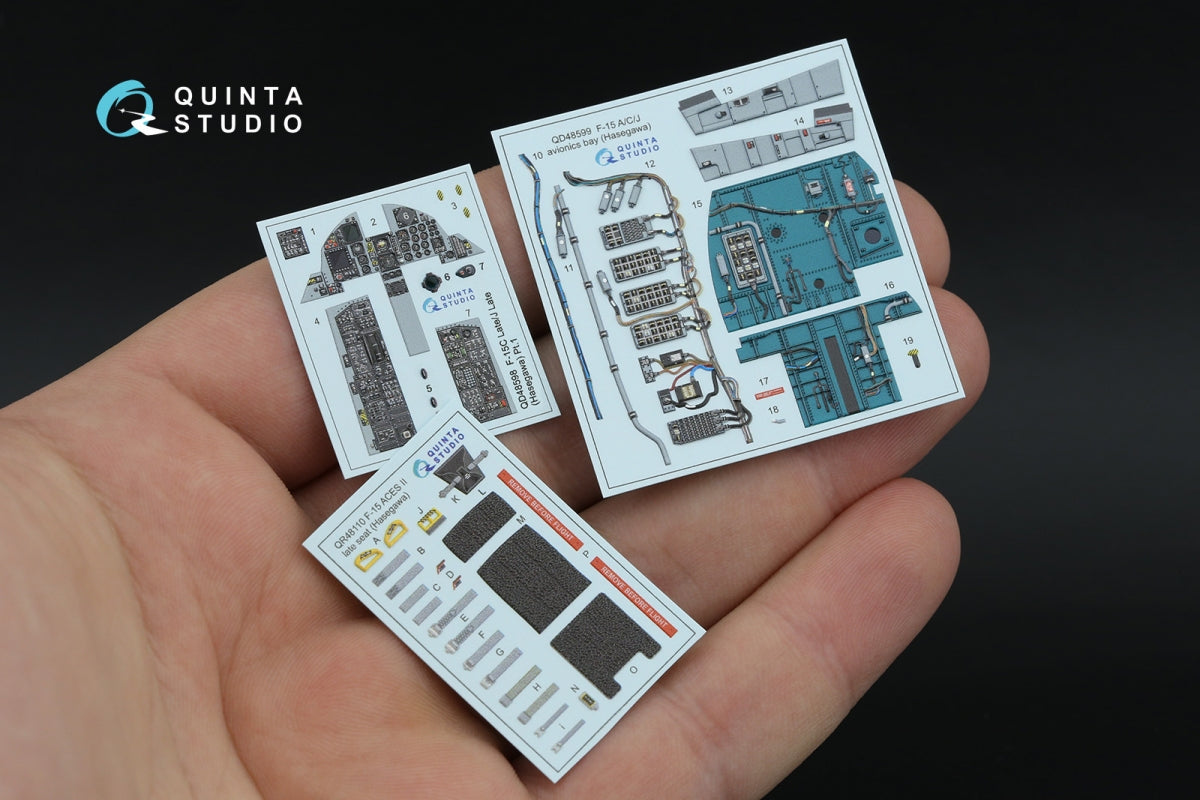 Intérieur imprimé en 3D et coloré sur papier décalcomanie (Hasegawa) Quinta Studio QD48598 F-15A/F-15C Early/F-15J Early (Hasegawa) 1/48 – image 11