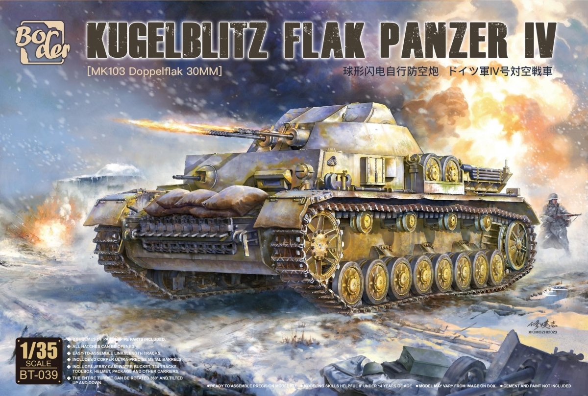 Modèle frontalier BT-039 Kugelblitz Flak Panzer IV (MK103 Doppelflak 30mm) 1/35
