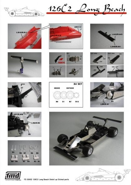 KA Models FE-20002 Ferrari 126C2 Long Beach Super Detail-Up parts set for Fujimi 1/20 – imagen 5