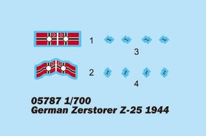 Trumpeter 05787 German Zerstorer Z-25 1944 1/700 – Bild 2