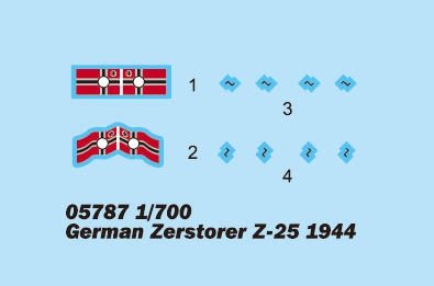 Trumpeter 05787 German Zerstorer Z-25 1944 1/700 – Bild 2