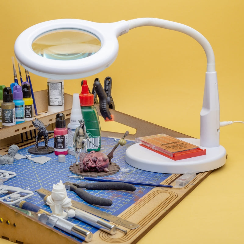 Lightcraft LC8080USB-EU Compact LED Desk Magnifier Lamp / Kompaktowa Biurkowa Lampka Powiększająca LED – imagen 2