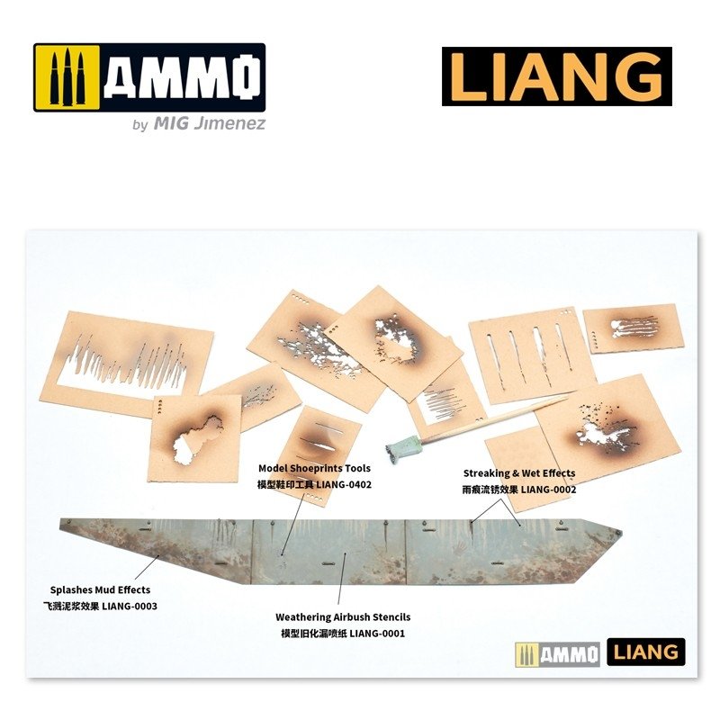 Liang 0003 Splashes Mud Effects Airbrush Stencils – Bild 6
