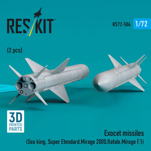 RESKIT RS72-0506 Exocet missiles (2 pcs) (3D Printed) 1/72 – imagen 3