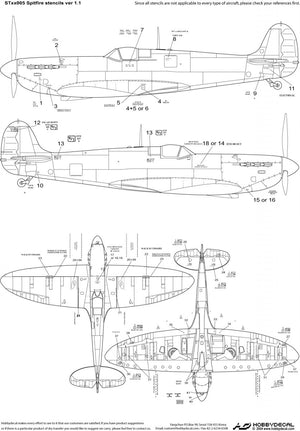 HobbyDecal ST72005V1 Pochoirs Spitfire ver 1 1/72 – image 2