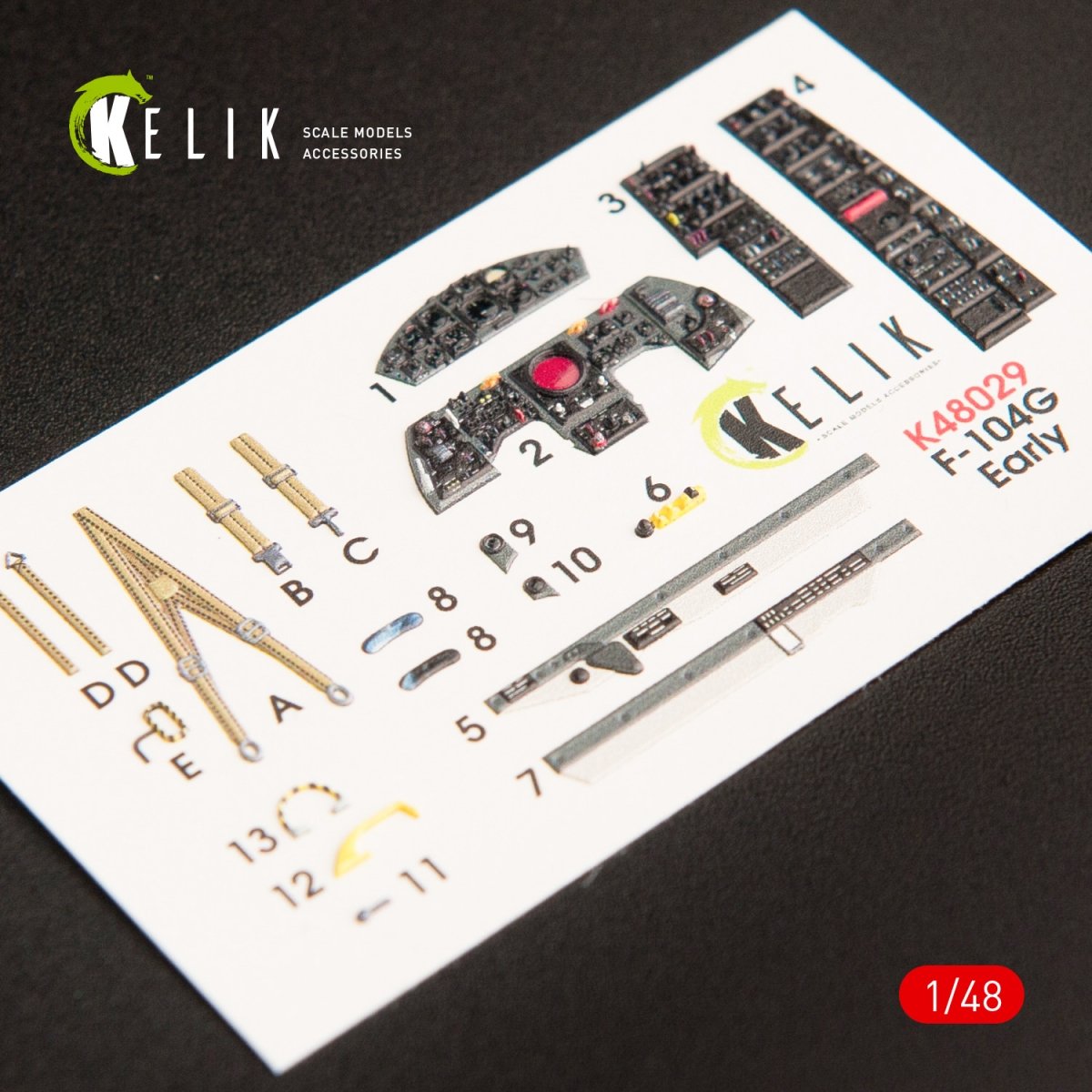 KELIK K48029 F-104G &amp;quot;STARFIGHTER&amp;quot; EARLY TYPE INTERIOR 3D DECALS FOR HASEGAWA KIT 1/48 – imagen 2