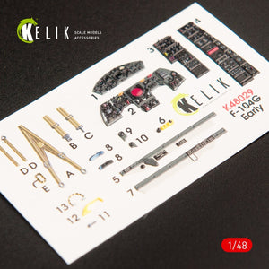 KELIK K48029 F-104G &amp;quot;STARFIGHTER&amp;quot; EARLY TYPE INTERIOR 3D DECALS FOR HASEGAWA KIT 1/48 – imagen 2