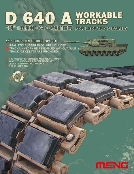 Meng Model SPS-016 D 640 A WORKABLE TRACKS FOR LEOPARD 1 FAMILY