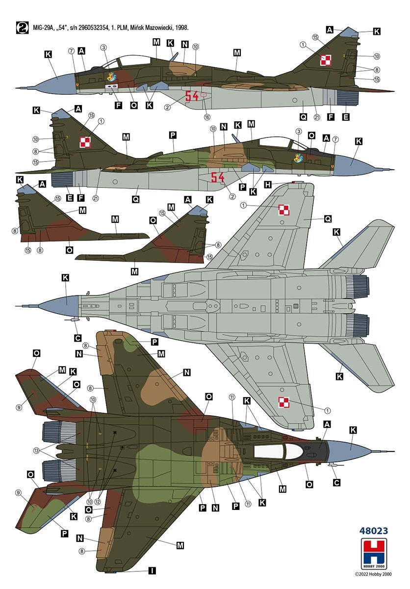 Hobby 2000 48023 MiG-29 Polish Air Force ( ACADEMY + CARTOGRAF + MASK ) 1/48 – immagine 5