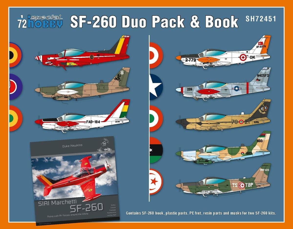 Special Hobby 72451 SIAI-Marchetti SF-260 Duo Pack &amp;amp; Livre 1/72