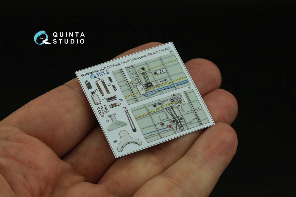Quinta Studio QD48389 Macchi C.202 Folgore Early 3D-Printed &amp;amp; coloured Interior on decal paper (Hasegawa/Eduard) 1/48 – imagen 5