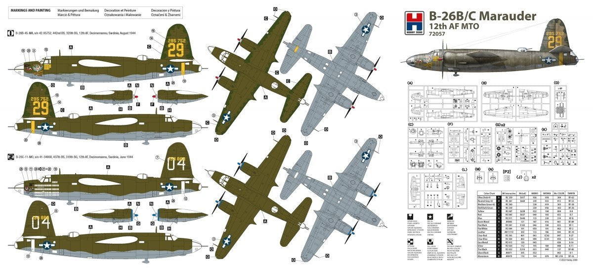 Hobby 2000 72057 B-26B/C Marauder ( HASEGAWA + CARTOGRAF + MASKI ) 1/72 – imagen 2