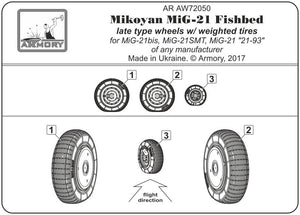 Armory Models AW72050 Mikoyan MiG-21 Fishbed wheels w/ weighted tires, late 1/72 – imagen 6