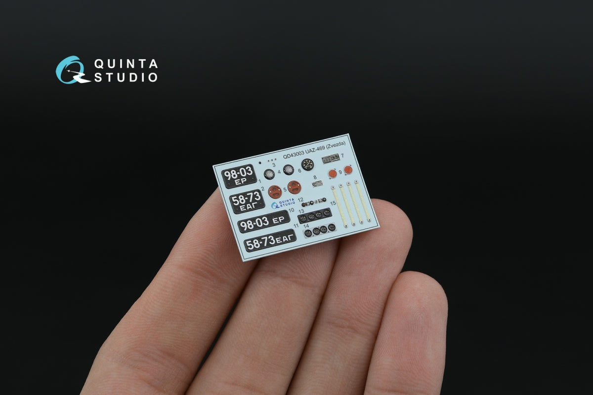 Quinta Studio QD43003 UAZ-469 3D-Printed &amp;amp; coloured Interior on decal paper (Zvezda) 1/43 – imagen 2