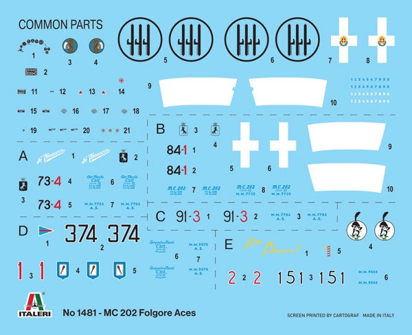 Italeri 1481 Macchi MC.202 Flogore &amp;quot;Aces&amp;quot; - 5 Regia Aeronautica Aces Versions 1/72 – image 7