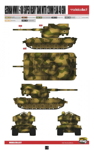 Modelcollect UA72133 German WWII E-100 super heavy tank with 128mm flak 40 gun 1/72 – imagen 2