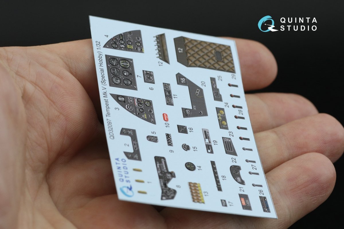 Quinta Studio QD32097 Tempest Mk.V 3D-Printed &amp;amp; coloured Interior on decal paper (Special Hobby/Revell) 1/32 – Bild 8