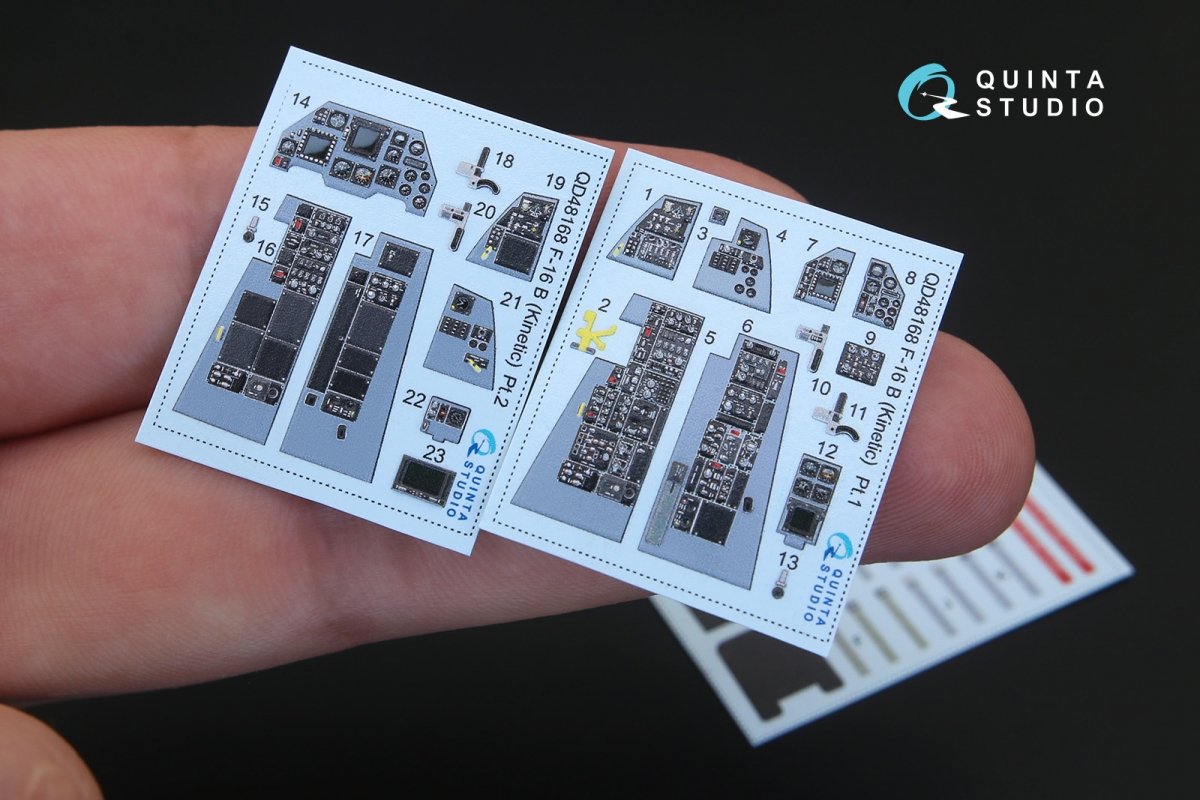 Quinta Studio QD48168 F-16B 3D-Printed &amp;amp; coloured Interior on decal paper (for Kinetic kit) 1/48 – zdjęcie 2
