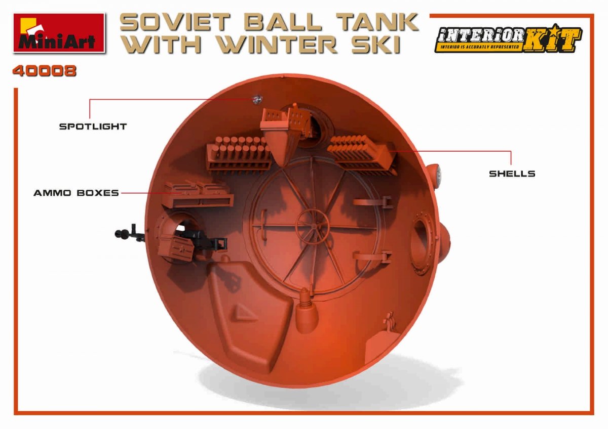 MiniArt 40008 SOVIET BALL TANK w/ WINTER SKI. INTERIOR KIT 1/35 – immagine 18