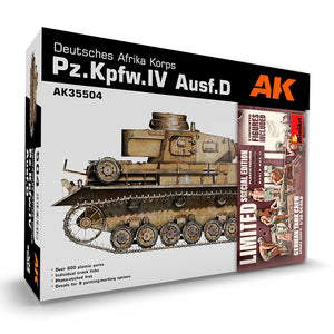 AK Interactive AK35504-B PZ.KPFW.IV AUSF.D AFRIKA KORPS + 5 FIGURES GERMAN TANK CREW AFRIKA KORPS 1/35