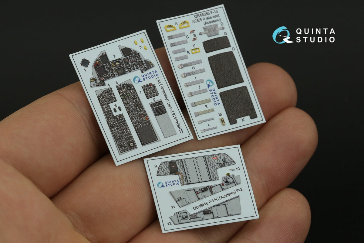 Quinta Studio QD48416 F-15C 3D-Printed colored Interior on decal paper (Academy) 1/48 – image 4