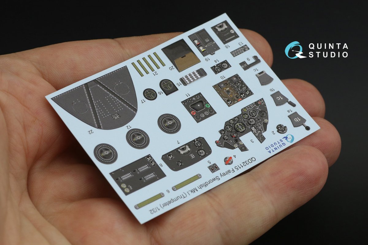 Quinta Studio QD32115 Fairey Swordfish Mk.I 3D-Printed &amp;amp; coloured Interior on decal paper (Trumpeter) 1/32 – imagen 5
