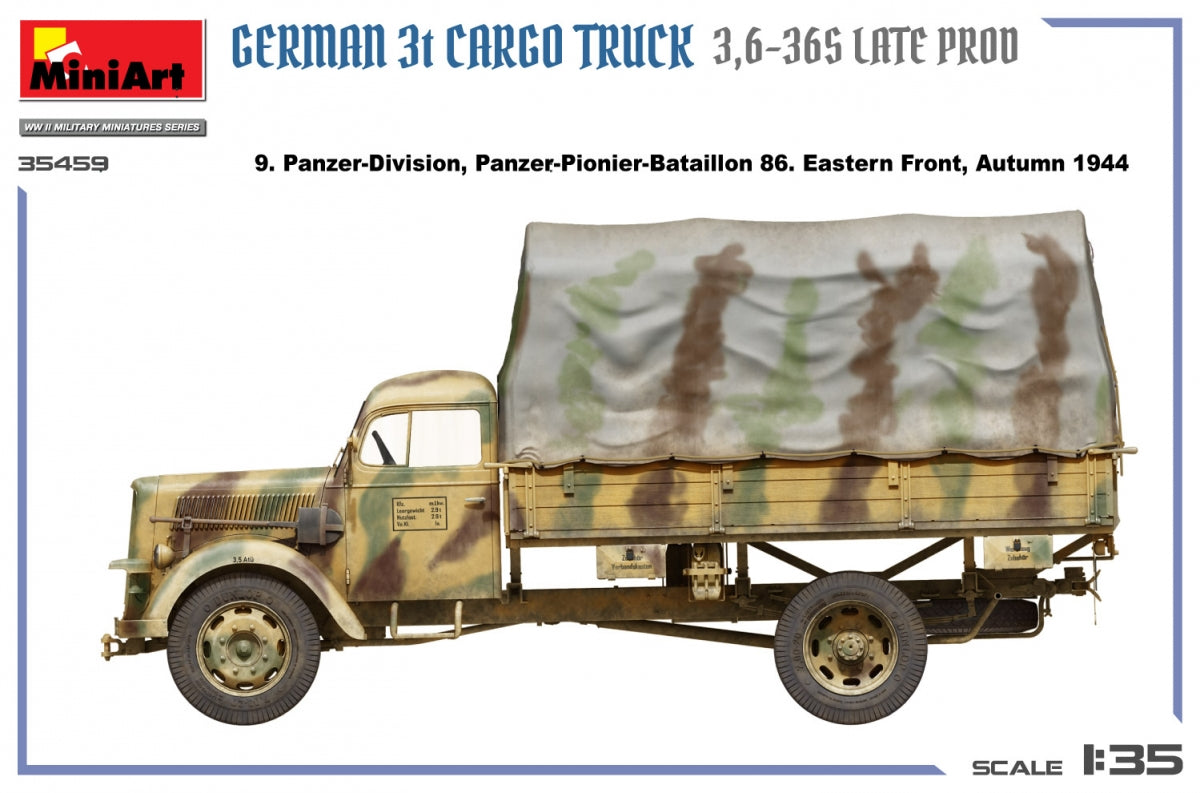 MiniArt 35459 German 3t Cargo Truck 3.5-36s Late Production 1/35 – immagine 11